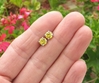 Round Yellow Sapphire Stud Earrings in 14k white gold. Real Sapphires.