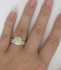 Diamond Halo Engagement Rings with Yellow Sapphire