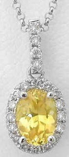 Yellow Sapphire Diamond Pendants