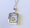 Yellow Sapphire Pendant in 14k white gold- back view