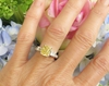 Natural Unheated Untreated Radiant Cut Yellow Sapphire Ring in 18k white gold