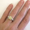 Natural Untreated Radiant Cut Yellow Sapphire Ring with real Baguette Diamonds for sale