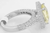 Genuine Yellow Sapphire Ring - Radiant Cut with Diamond Halo