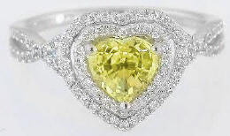 Heart Yellow Diamond Ring