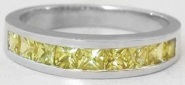 Princess Yellow Sapphire Wedding Ring