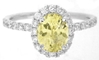 Oval Yellow Sapphire Ring in White Gold