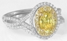 1.45 ctw Yellow Sapphire and Diamond Engagement Ring in 14k white and yellow gold with Matching Band