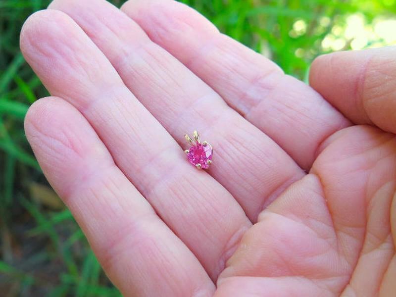 Pink Sapphire Pendant Necklace 
