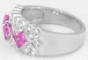 Fine Princess Cut Pink Sapphire and Diamond Band in 14k white gold