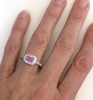 Emerald Cut Pink Sapphire Gemstone Ring in 14k white gold