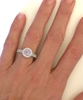 Round Light Pink Sapphire Ring with Diamond Halo Ring in 14k white gol