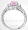 1.57 ctw Radiant Cut Pink Sapphire and Diamond Ring in 14k white gold