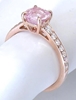 Light Pink Sapphire and Diamond Ring in 18k rose gold