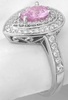 Natural Pastel Pink Sapphire and Diamond Halo Engagement Ring in 14k white gold