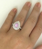14k white gold Light Pink Sapphire Ring with Double Diamond Halo
