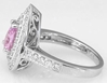 Double Halo Light Pink Sapphire and Diamond Engagement Ring in 14k white gold
