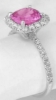 Natural Cushion Cut Pink Sapphire and Diamond Ring in 14k white gold