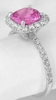 Natural Cushion Cut Pink Sapphire and Diamond Ring in 14k white gold
