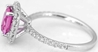 Cushion Cut Pink Sapphire and Diamond Halo Ring in 14k white gold