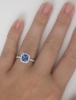 2.33 ctw Natural Cushion Blue Sapphire Ring in 14k white gold