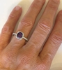 Natural Genuine Purple Sapphire and Diamond Engagement Ring