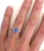2.51 ctw Ceylon Sapphire and Trillion Diamond Ring in Platinum