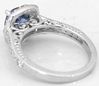 Ceylon Cushion Sapphire and Diamond Ring in 14k white gold