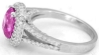 3.08 ctw Hot Cushion-cut Pink Sapphire and Diamond Ring in 18k White Gold