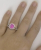 3.08 ctw Pink Sapphire and Diamond Ring in 18k white gold - SSR-5676