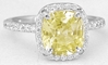 3.53 ctw Unheated Ceylon Yellow Sapphire and Diamond Ring in 14k white gold