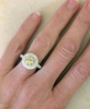 Round Yellow Sapphire and Diamond Ring in 14k white gold on the hand