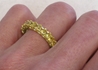 4.3 ctw Princess Cut Yellow Sapphire Eternity Band Ring on hand
