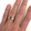 Designer Damiani 1.30 ctw Round Sapphire and Baguette Diamond Ring on the hand