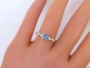 Petite Blue sapphire ring- vintage design in 14k white gold