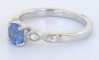 Natural blue sapphire ring- petite ring with antique design in 14k white gold