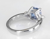 2.57 ctw Ceylon Blue Sapphire and White Sapphire Ring in 14k white gold - SBR-108