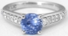 Natural sapphire ring in 14k white gold