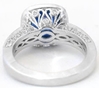 Antique Style Blue Sapphire Engagement Ring in 14k white gold