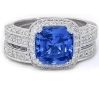 Sapphire and Diamond Engagement Ring in 14k white gold