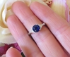 2.01 ctw Ceylon Blue Sapphire Trillion Diamond Ring in 14k white gold - SSR-5656