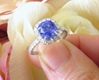 3.32 ctw Ceylon Blue Sapphire and Diamond Ring in 14k white gold - SSR-5882
