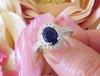 Cornflower blue natural ceylon sapphire engagement ring in real platinum for sale