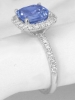 Cushion Blue Sapphire Engagement Ring with Diamond Halo