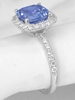 Cushion Blue Sapphire Engagement Ring with Diamond Halo