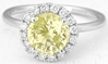 Round Yellow Sapphire Ring in White Gold