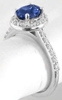 Natural Blue Sapphire Ballerina Engagement Ring in solid 14k white gold for sale