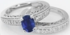 Sapphire Diamond Engagement Set