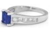 Princess Cut Blue Sapphire and Princess Diamond Ring