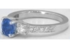 Genuine Round Blue Sapphire Ring with Diamond Halo in 14k white gold