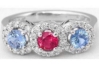 Natural sapphire ring in 14k white gold